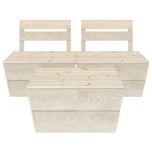 Garten-Lounge-Set Beige - Massivholz - Holzart/Dekor - 60 x 30 x 60 cm