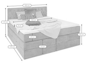 Verona Boxspringbett mit Bettkasten Grau - Breite: 160 cm