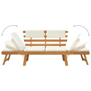 Banc de jardin avec coussins 2-en-1 Blanc - Bois massif - Bois/Imitation - 190 x 74 x 190 cm