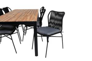 Gartenmöbel-Set Bois Schwarz - Metall - 90 x 76 x 205 cm