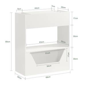 Étagère enfant KMB51-W Blanc - Bois manufacturé - 66 x 80 x 32 cm