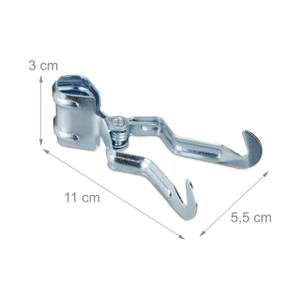 Klemmhaken Camping 4er Set Silber - Metall - 11 x 3 x 6 cm