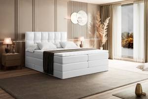 Boxspringbett RICAR KING Hochglanz Weiß - Breite: 160 cm