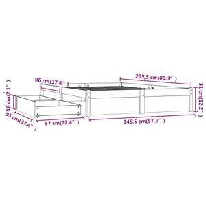 Bettrahmen 3013835-2 Braun - Holz - Breite: 146 cm