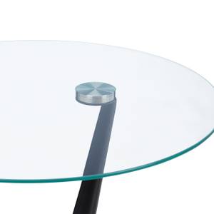 Table d’appoint noire en verre Noir - Verre - Métal - 45 x 49 x 45 cm