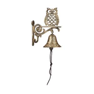 Cloche de porte à chouette en lot de 5 Marron - Doré