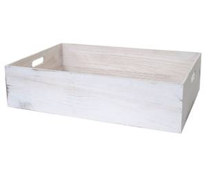 Boîtes en bois C20 (lot de 6) Blanc - Bois/Imitation - En partie en bois massif - 40 x 60 x 24 cm