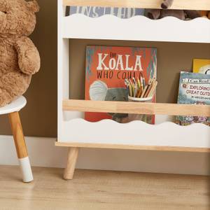 Kinderregal KMB77-W Braun - Weiß - Holzwerkstoff - Massivholz - Holzart/Dekor - 75 x 120 x 15 cm