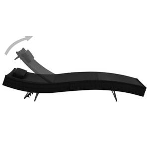 Chaise longue 296348 Noir - Matière plastique - Polyrotin - 70 x 92 x 213 cm