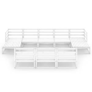 Garten-Lounge-Set (10-teilig) 3009740 Weiß - Massivholz - Holzart/Dekor - 70 x 30 x 70 cm