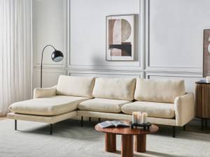 Ecksofa VINTERBRO Beige - Schwarz - Creme