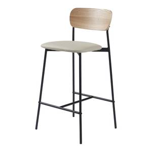 Lot de 2 tabourets de bar Jyväskylä Beige - Cuir synthétique - 40 x 89 x 45 cm