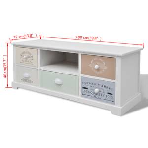 TV Schrank 242879 Weiß - Holzwerkstoff - Holzart/Dekor - 35 x 40 x 100 cm