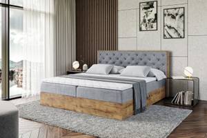 Boxspringbett LOLLI3 Grau - Breite: 180 cm - H3