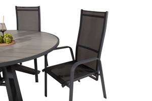 Gartenmöbel-Set Parma (5-teilig) Schwarz - Metall - 140 x 73 x 140 cm