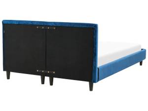 Lit double FITOU Bleu - Bleu foncé - Chêne foncé - Largeur : 150 cm