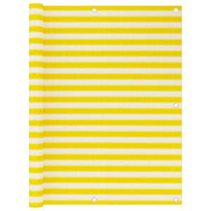 Écran de balcon Blanc - Jaune - Largeur : 120 cm