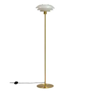 Lampadaire DL31 Blanc - Verre - Métal - 31 x 133 x 31 cm