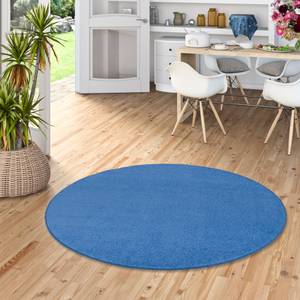 Trend Velours Teppich Joy Rund Blau - 100 x 100 cm