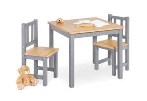 Ensemble de table et chaises pour enfant Pin massif - Gris