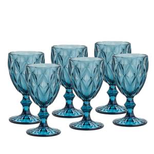 Diamant bleu (6pcs) Bleu - Verre - 17 x 8 cm