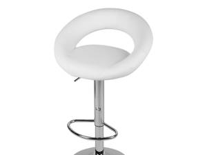 Tabouret de bar PEORIA Argenté - Blanc