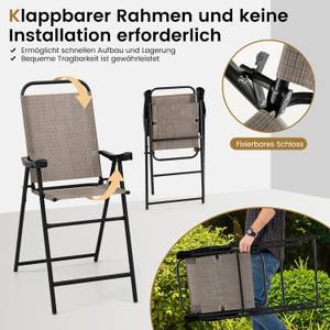 Klappstühle ZB33564OR-4 (2er Set) Braun - Metall - 76 x 112 x 56 cm