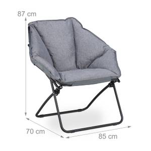 Moon Chair gepolstert Schwarz - Grau - Metall - Kunststoff - 85 x 87 x 70 cm