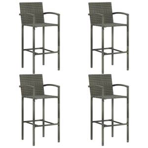 Bar-Set (5-teilig) Grau - Kunststoff - Polyrattan - 76 x 106 x 76 cm