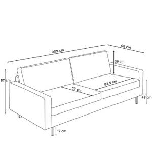 Sofa INVIA 3-Sitzer Dunkelbraun