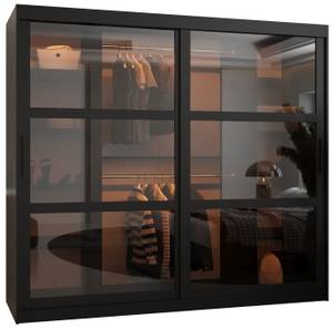 SCHWEBETÜRENSCHRANK DOME Breite: 200 cm - Schwarz