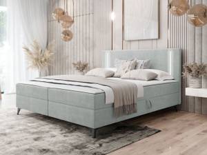 Boxspringbett Ono 2 Silber / Grau - Silbergrau - Breite: 165 cm