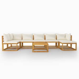 Garten-Lounge-Set (8-teilig) 3009697-11 Weiß - Massivholz - Holzart/Dekor - 68 x 29 x 68 cm