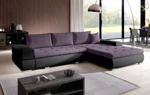 Ecksofa ARZO Schwarz - Violett