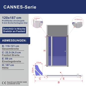 Duschtür Verstellbereich: bis zu 30 mm Breite: 120 cm