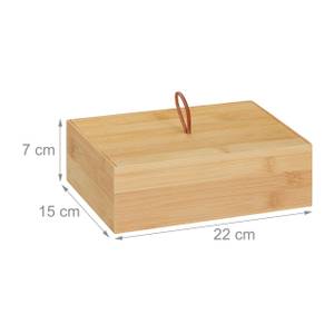 Aufbewahrungsbox mit Deckel Braun - Bambus - 22 x 7 x 15 cm