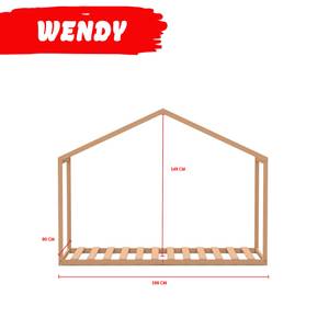 Hausbett WENDY mit Lattenrost Braun - Holzwerkstoff - 95 x 150 x 199 cm