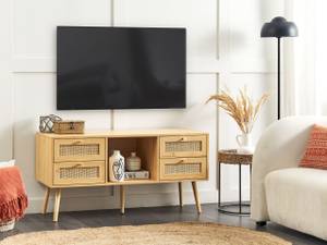 TV-Möbel PEROTE Braun - Gold - Rattan - 120 x 60 x 40 cm