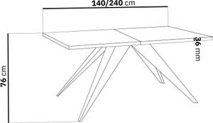 Esstisch Venus Beton Dekor - 140 x 80 cm