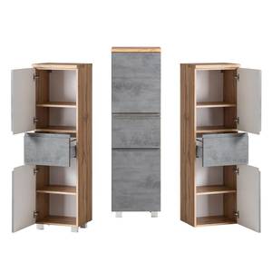 Badmöbel Set VASTO-CONCRETE (6-tlg.) Braun - Holzwerkstoff - 80 x 200 x 47 cm