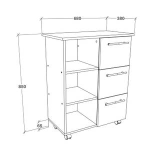 Servierwagen Esilo Braun - Weiß - Holzwerkstoff - 68 x 85 x 38 cm