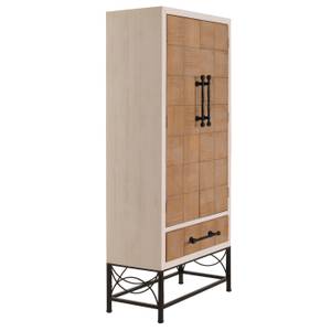 Hochschrank N30 Weiß - Holzwerkstoff - Metall - Massivholz - Holzart/Dekor - 72 x 167 x 41 cm