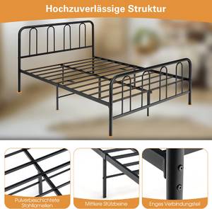 Metallbett Bettgestell Schwarz - Metall - 144 x 101 x 209 cm