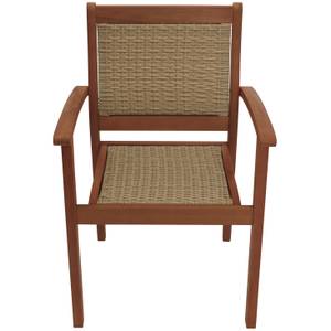 Gartensessel VARADERO stapelbar Braun - Polyrattan - Massivholz - Holzart/Dekor - 59 x 88 x 54 cm