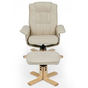Fauteuil relaxation + repose-pied CHARLY Beige