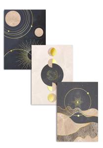 Planeten Gold Poster Set Papier - 70 x 50 x 70 cm