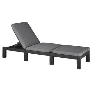 Chaise longue Noir - Matière plastique - Polyrotin - 65 x 26 x 195 cm
