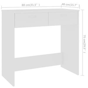 Schreibtisch Weiß - Holzwerkstoff - Massivholz - 80 x 75 x 80 cm