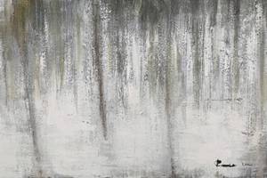 Acrylbild handgemalt Rainy Day Beige - Grau - Massivholz - Textil - Holz teilmassiv - 120 x 80 x 4 cm