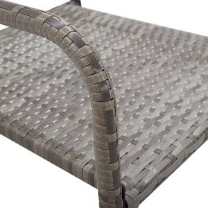 Garten-Essgruppe (3-teilig) 3009977-1 Grau - Metall - Polyrattan - 80 x 74 x 80 cm